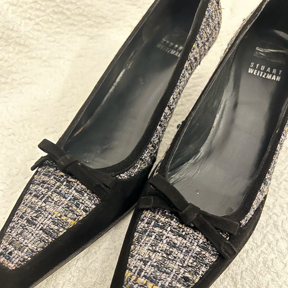 Stuart Weitzman tweet and velvet pump (narrow)
